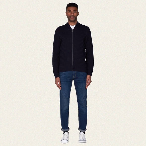 Ben Sherman Knitted Bomber Jacket - Picture 1 of 9